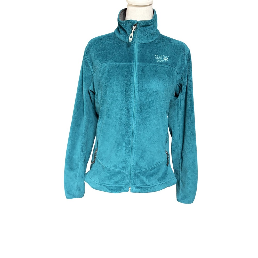 Mountain Hardwear Fleece Jacket Womens Small Blue Full Zip OL3866 Hiking Outdoor